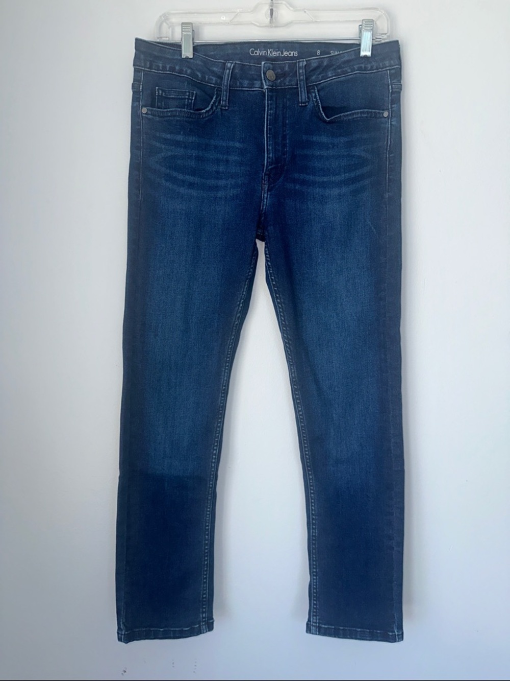 Calvin Klein Women's Dark Indigo Slim Straight Jeans